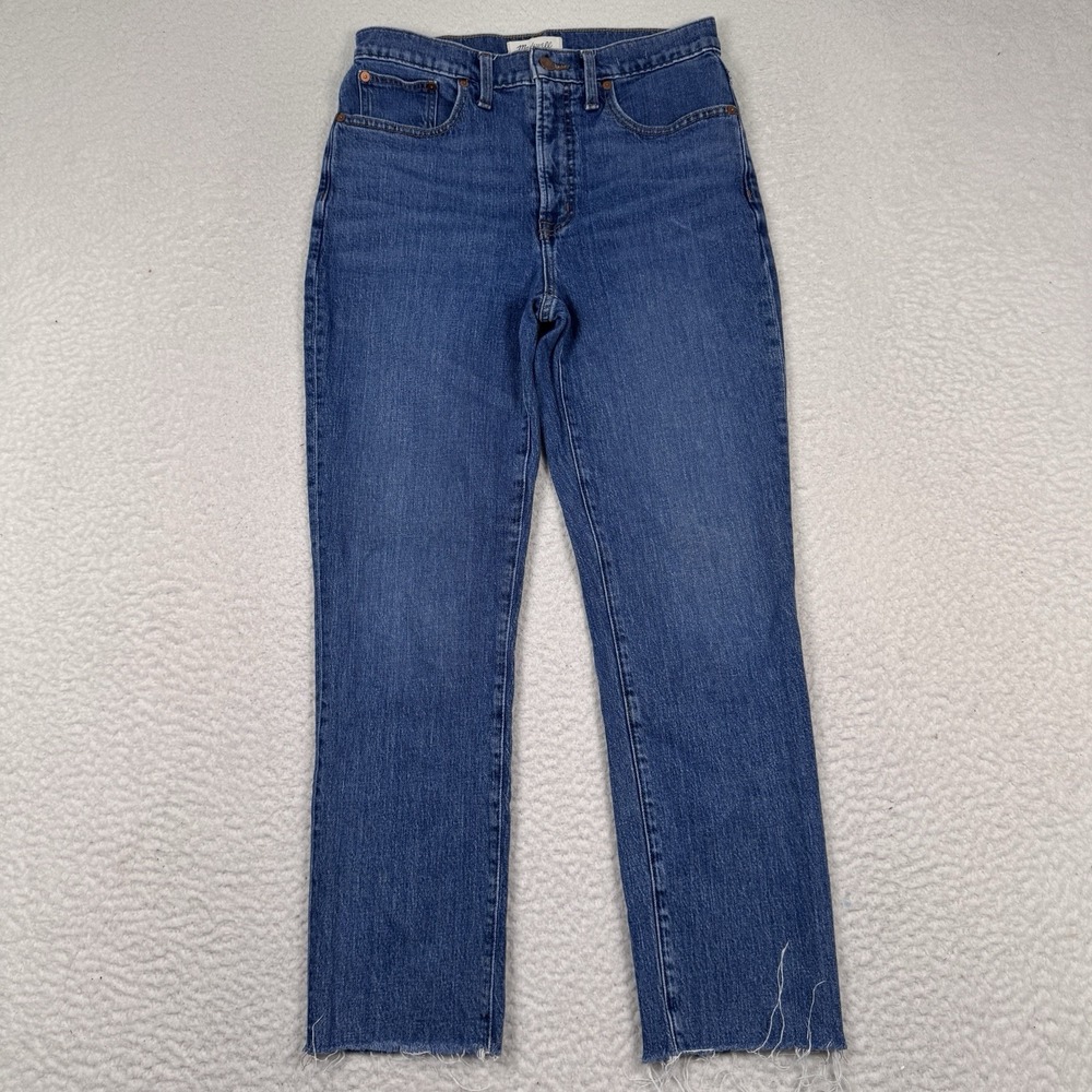 Madewell The Perfect Vintage Jean Sz 28 High Rise Straight Leg Raw Hem 28x27.5